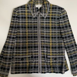 Gorgeous yellow and black St. John’s sweater jacket